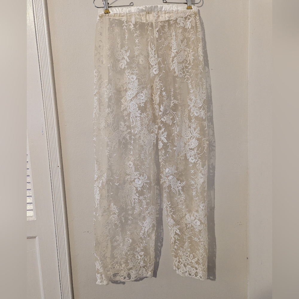 Rosie Elegant Lace Overlay Pants NWT